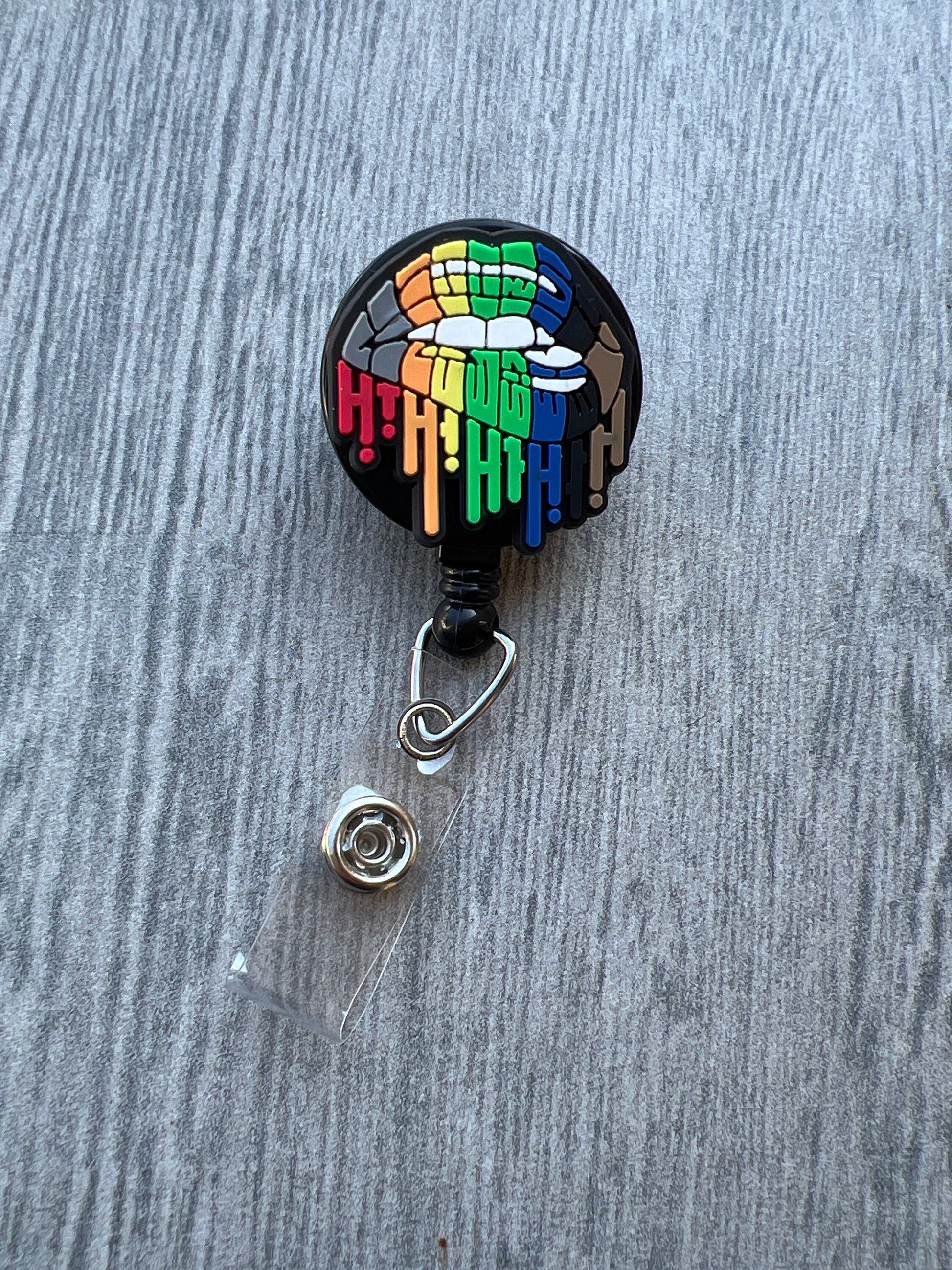 badge reel colorful, LGBTQ badge, love is love badge, pride badge, butterfly badge, tolerance badge, be kind badge, lips badge, groovy badge