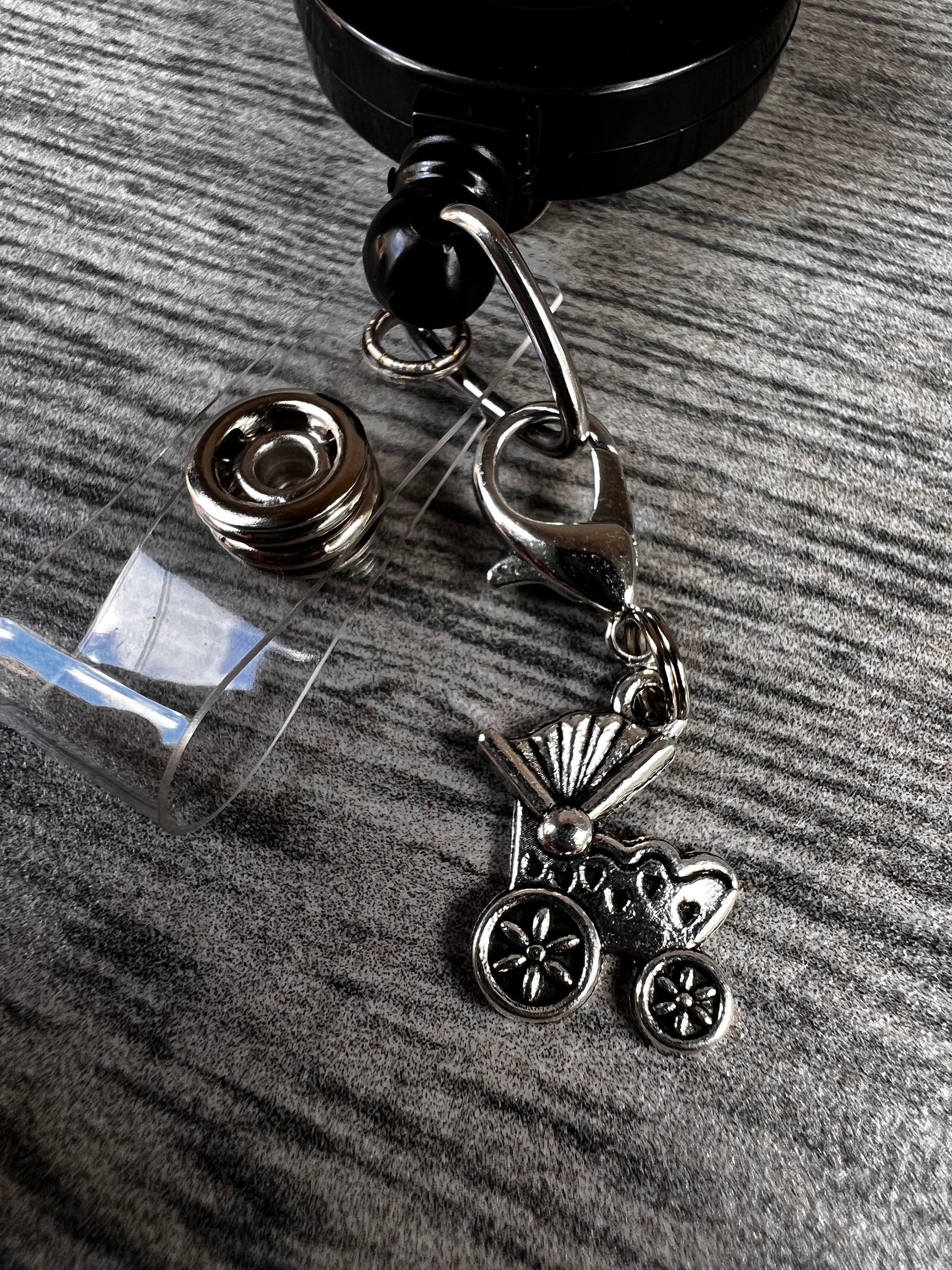 Badge Charm, Cute Badge Holder Charm, Badge Buddy, RN Badge Buddy, Badge Reel Charms, Stroller Charm, Baby Charm, Cute charms