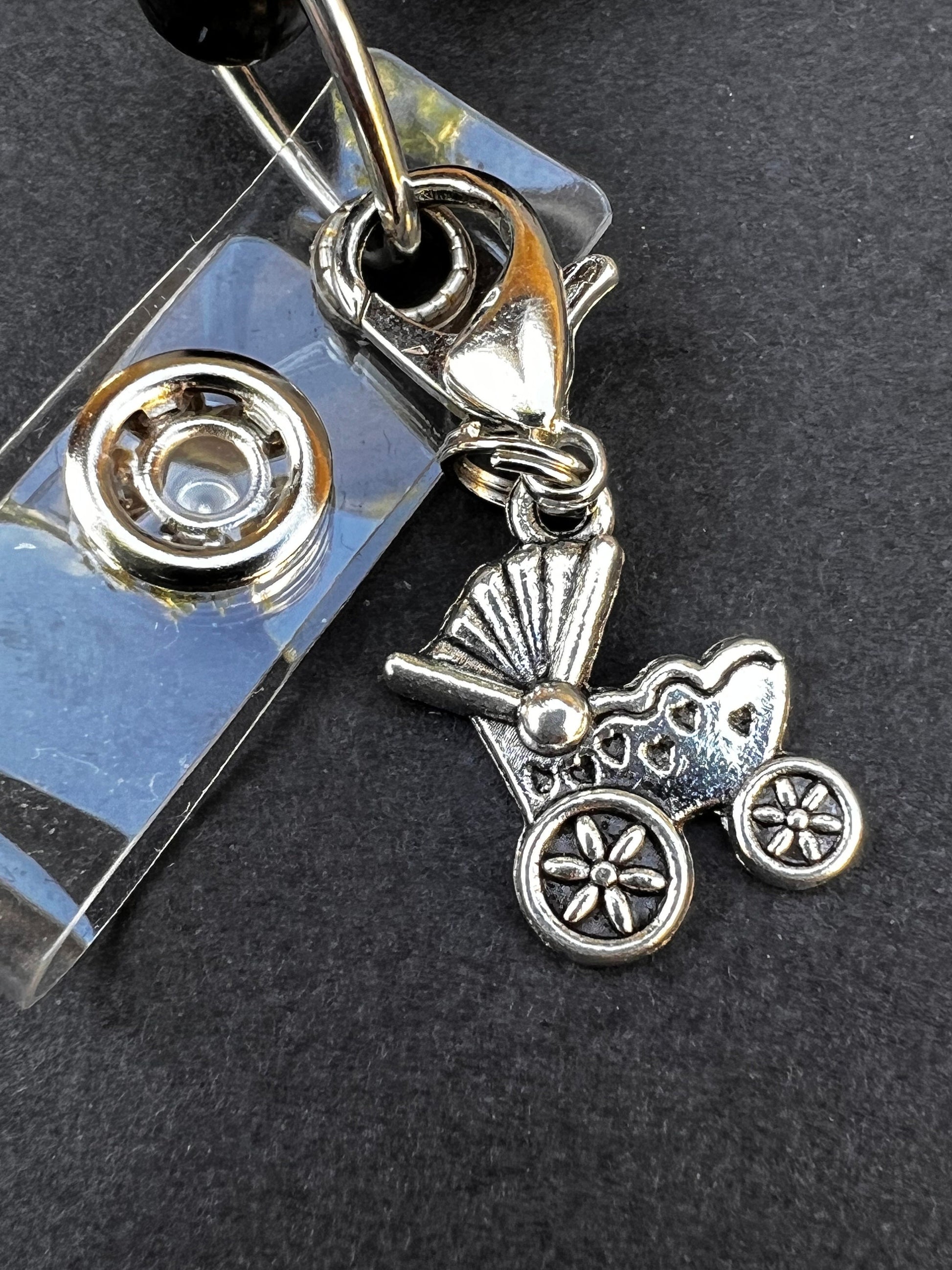 Badge Charm, Cute Badge Holder Charm, Badge Buddy, RN Badge Buddy, Badge Reel Charms, Stroller Charm, Baby Charm, Cute charms