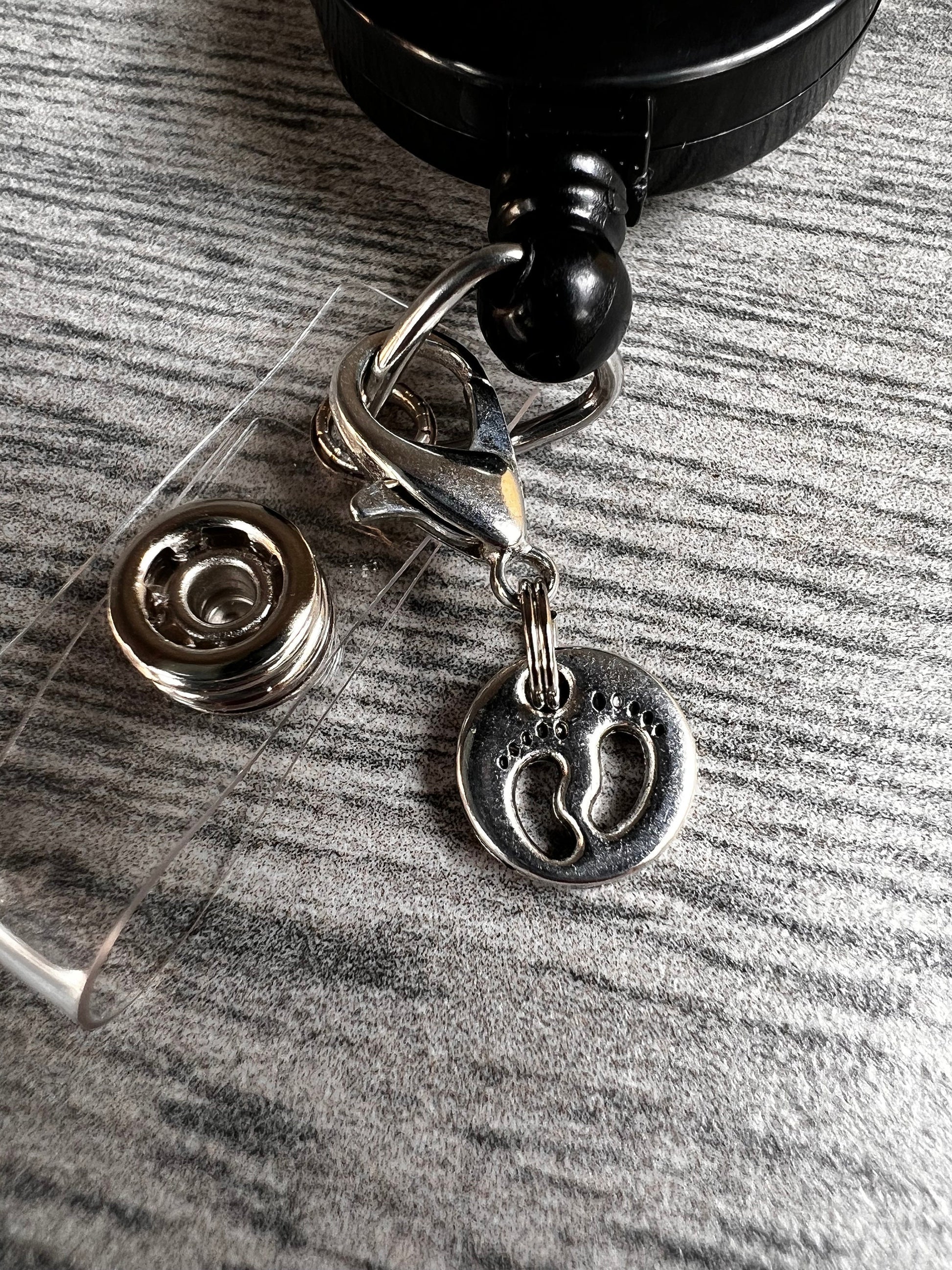 Badge Charm, Cute Badge Holder Charm, Badge Buddy, Badge Reel Charms, Baby Feet Charm, RN Charm, NICU charm, Labor and delivery Charm