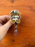 Lady Badge, Woman Badge, Badge reel, fun badge reel, nurse badge, character badge, summer badge, Retractable badge, name badge, ID Holder