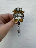 Lady Badge, Woman Badge, Badge reel, fun badge reel, nurse badge, character badge, summer badge, Retractable badge, name badge, ID Holder