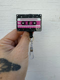 fun badge reel, 1990's badge reel, cassette tape Badge, old school badge reel, music badge reel,  Retro Badge, funny badge, anniversary gift