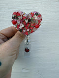 Strawberry Shortcake Heart Badge Reel, Nurse Badge, Love badge, healthcare worker badge, Teacher Badge Reel, peds badge, Strawberry Badge