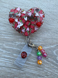 Strawberry Shortcake Heart Badge Reel, Nurse Badge, Love badge, healthcare worker badge, Teacher Badge Reel, peds badge, Strawberry Badge