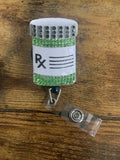 Pharmacist badge reel, Med-surg badge, Chill pill badge reels, nurse badge, RN badge, rhinestone badge reel, bling badge, Pharmacy Badge