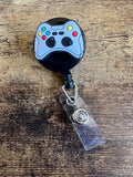 Gamer controller badge reel, nurse badge, video game badge, work badge