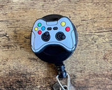 Gamer controller badge reel, nurse badge, video game badge, work badge