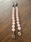 Cervical dilation beads, badge reel accessories, labor and delivery teaching tool, L&D nurse, maternity nurse, midwife, pink quartz