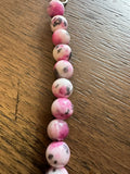 Cervical dilation beads, badge reel accessories, labor and delivery teaching tool, L&D nurse, maternity nurse, midwife, pink quartz