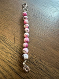 Cervical dilation beads, badge reel accessories, labor and delivery teaching tool, L&D nurse, maternity nurse, midwife, pink quartz