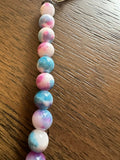 Cervical dilation beads, badge reel accessories, labor and delivery teaching tool, L&D nurse, maternity nurse, midwife, pink quartz