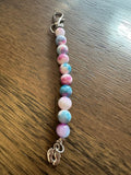 Cervical dilation beads, badge reel accessories, labor and delivery teaching tool, L&D nurse, maternity nurse, midwife, pink quartz