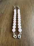 Cervical dilation beads, badge reel accessories, labor and delivery teaching tool, L&D nurse, maternity nurse, midwife, pink quartz