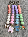 Cervical dilation beads, badge reel accessories, labor and delivery teaching tool, L&D nurse, maternity nurse, midwife, effacement beads