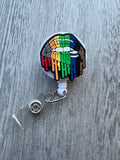 badge reel colorful, LGBTQ badge, love is love badge, pride badge, butterfly badge, tolerance badge, be kind badge, lips badge, groovy badge