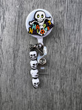 Halloween Badge Reel, Skeleton Badge, Nurse Badge, Ghost Badge, Skull Badge, silly skeleton badge