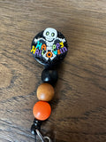 Halloween Badge Reel, Skeleton Badge, Nurse Badge, Ghost Badge, Skull Badge, silly skeleton badge