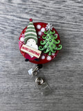 Gnome badge reel, Christmas badge reel, Holiday Badge Reel, Christmas Tree Badge Reel, Merry Christmas Badge Reel, X-Mas Badge Reel