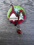 Christmas badge reel, X-mas badge, Christmas Tree badge, Stocking Badge, Reindeer Badge, Candy Cane Badge, Gnome Badge Reel, Santa Badge