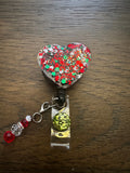 Christmas badge reel, glitter badge reel, holiday badge, bling badge, fun badge, winter badge
