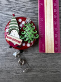 Gnome badge reel, Christmas badge reel, Holiday Badge Reel, Christmas Tree Badge Reel, Merry Christmas Badge Reel, X-Mas Badge Reel