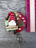 Christmas badge reel, X-mas badge, Christmas Tree badge, Stocking Badge, Reindeer Badge, Candy Cane Badge, Gnome Badge, Santa Badge