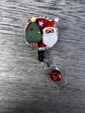 Christmas badge reel, X-mas badge, Christmas Tree badge, Stocking Badge, Reindeer Badge, Candy Cane Badge, Santa Badge Reel, Xmas Tree Badge