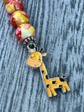 Cervical dilation beads, badge reel accessories, labor and delivery teaching tool, L&D nurse, maternity nurse, midwife, giraffe, zoo animal