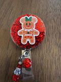 Christmas badge reel, X-mas badge, Christmas Tree badge, Candy Cane Badge, Gingerbread Man Badge, cookie badge, gingerbread twins badge