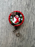 Snowman Badge Reel, Christmas badge reel, fun badge reel, Christmas Tree badge, Stocking Badge, Candy Cane Badge, Santa Badge Reel,