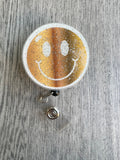 Happy badge reel, nurse badge reel, healthcare worker badge, Fun badge reel, work badge, retractable badge, rainbow badge, Smiley Face Badge