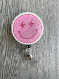 Happy badge reel, nurse badge reel, healthcare worker badge, Fun badge reel, work badge, retractable badge, rainbow badge, Smiley Face Badge