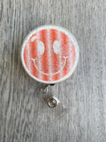 Happy badge reel, nurse badge reel, healthcare worker badge, Fun badge reel, work badge, retractable badge, rainbow badge, Smiley Face Badge