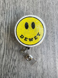 Happy badge reel, nurse badge reel, healthcare worker badge, Fun badge reel, work badge, retractable badge, rainbow badge, Smiley Face Badge