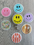 Happy badge reel, nurse badge reel, healthcare worker badge, Fun badge reel, work badge, retractable badge, rainbow badge, Smiley Face Badge