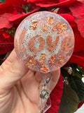 Love badge reel, Valentines Day Badge, Peds badge, Teacher Badge, Teacher Gift, Picu badge, Er Nurse Badge, Name Badge Holder, Student ID