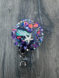 Mermaid Badge reel rhinestone badge reel, nurse badge reel, healthcare worker badge, vet tech badge, work badge, funny badge, id badge