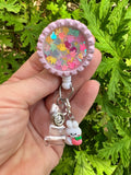Easter bunnies Badge Reel, Bunny badge reel, Carrot Badge Reel, Easter badge Reel, Holiday Badge, Nurse gift, spring badge