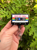 fun badge reel, 1980's badge reel, cassette tape Badge, old school badge reel, music badge reel,  Retro Badge, funny badge, anniversary gift