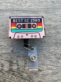fun badge reel, 1980's badge reel, cassette tape Badge, old school badge reel, music badge reel,  Retro Badge, funny badge, anniversary gift