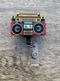 fun badge reel, 1980's badge reel, cassette tape Badge, old school badge reel, music badge reel,  Retro Badge, funny badge, anniversary gift