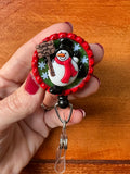 Snowman Badge Reel, Christmas badge reel, fun badge reel, Christmas Tree badge, Stocking Badge, Candy Cane Badge, Santa Badge Reel,