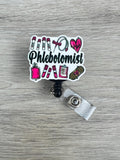 Lab Life badge reel, Phlebotomist draw, lab badge reel charm, phlebotomist keychain, Lab tech badge reel