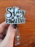 Pawsitive Badge Reel, Toe Beans badge, Kitten Badge, Stay PAWsitive badge, ID badge, Nurse Gift, DVM badge, RVT badge, Veterinary Badge