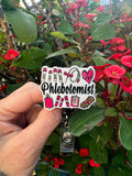 Lab Life badge reel, Phlebotomist draw, lab badge reel charm, phlebotomist keychain, Lab tech badge reel