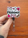Lab Life badge reel, Phlebotomist draw, lab badge reel charm, phlebotomist keychain, Lab tech badge reel