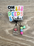 Peep Bunny badge reel, Nurse badge, Easter badge Reel, Holiday Badge, name tag, Ph for peep sake, easter bunny Badge, Teacher badge