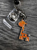 Giraffe Zoo Animal Badge Charm, Cute Badge Holder Charm, Badge Buddy, Zoo Animal Badge Buddy, Badge Reel Charms, Zoo Charm, Giraffe Charm