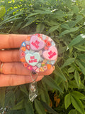 candy hearts badge reel, sweet heart badge, be mine badge, valentines badge, heart badge, candy badge, fun badge